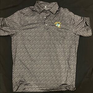 Men's Gray Patterned Polo Shirt